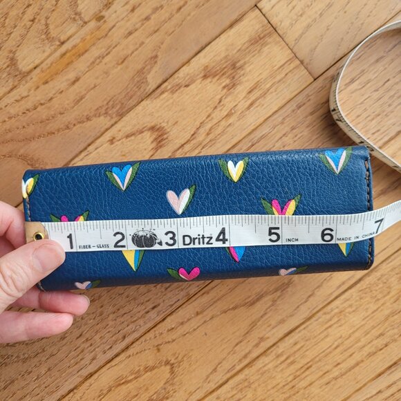 Fossil Sofia Sunglasses Case Floral Hearts Blue Hard Case Triangle - Picture 9 of 11